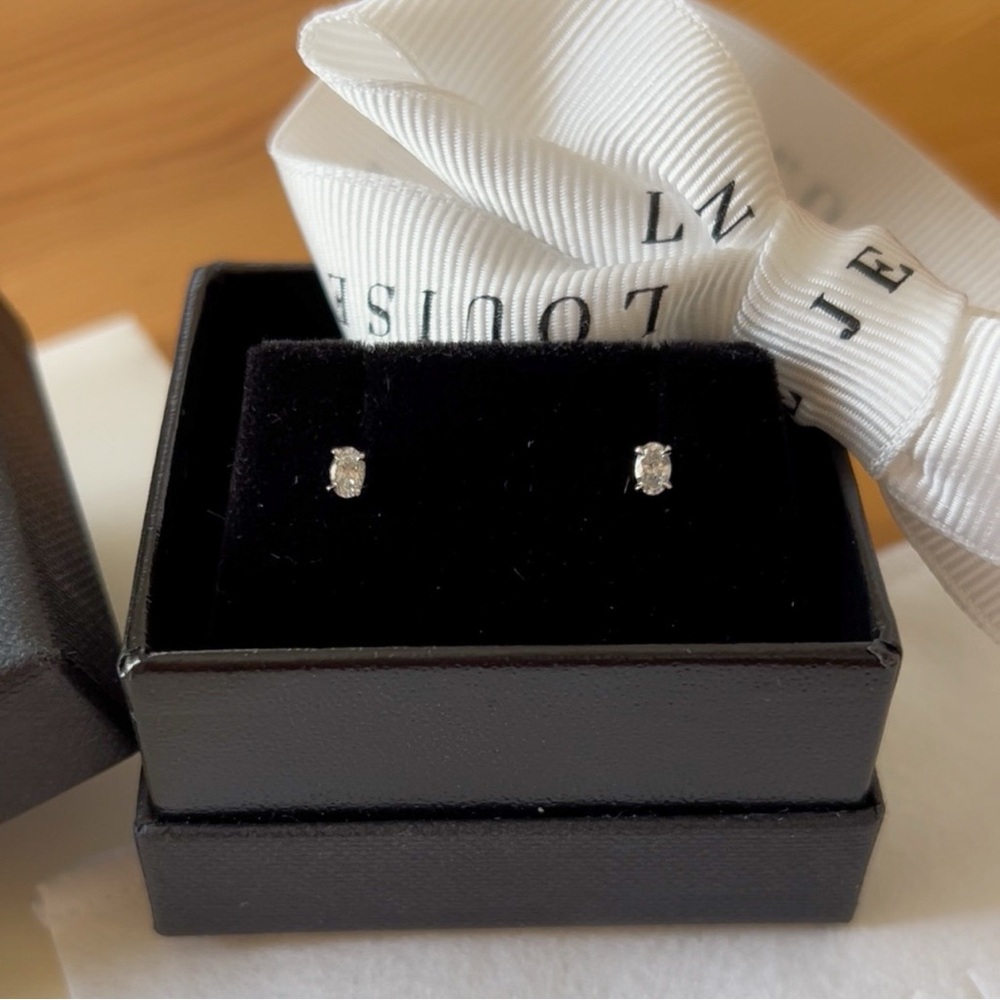 Louise Jean Petite Oval Diamond Studs